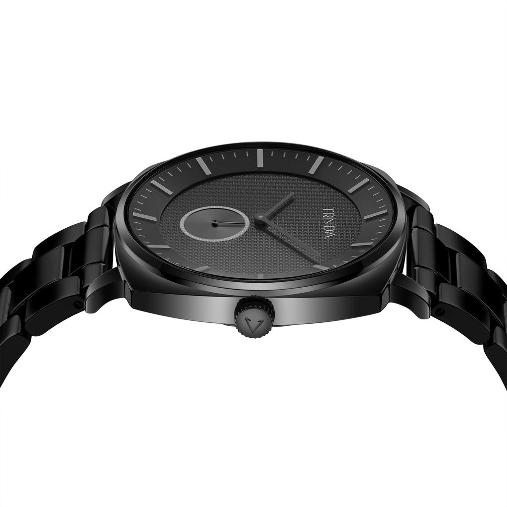 Trnda Men's Stainless Steel Black Watch, Square Dial | Trn-045blk