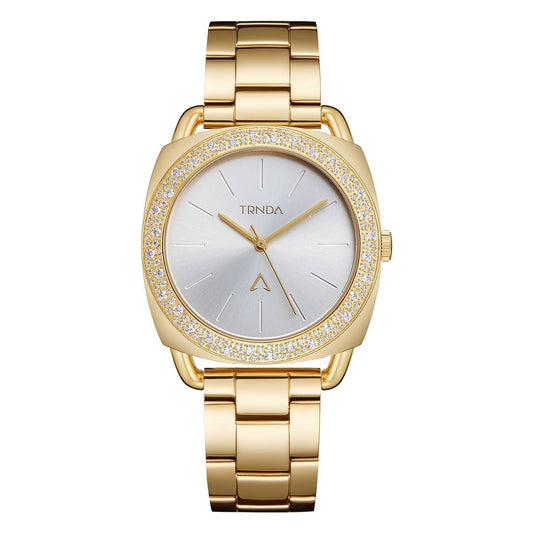 Trnda Women's Gold Stainless Steel Watch, Silver Dial | Trnda35.8