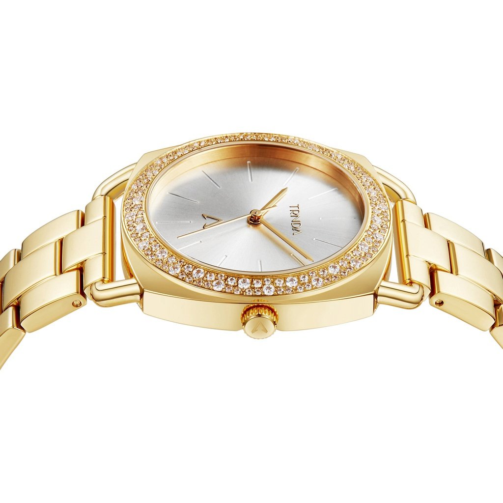 Trnda Women's Gold Stainless Steel Watch, Silver Dial | Trnda35.8