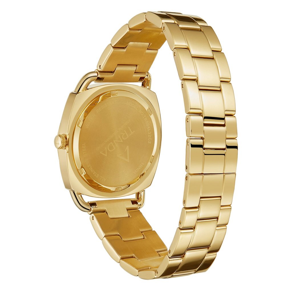 Trnda Women's Gold Stainless Steel Watch, Silver Dial | Trnda35.8