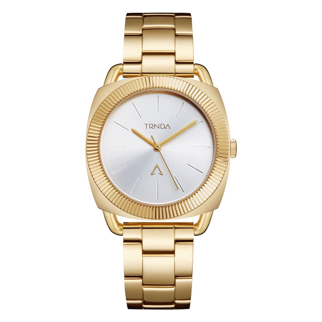 Trnda Women's Gold Stainless Steel Watch, Silver Dial | Trn-1234