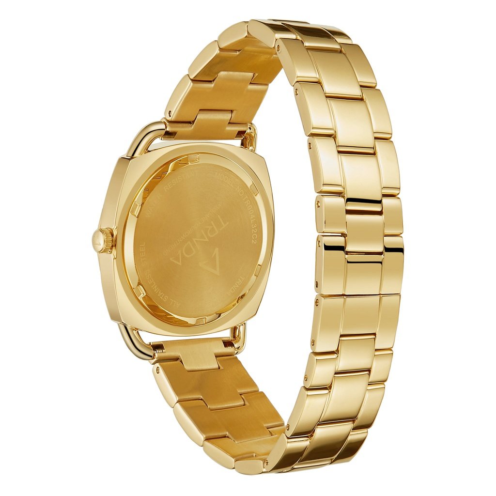 Trnda Women's Gold Stainless Steel Watch, Silver Dial | Trn-1234