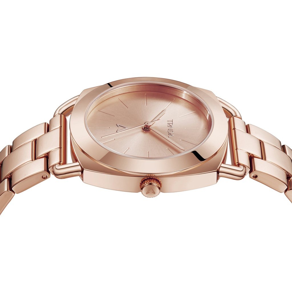 Trnda Women's Rose Gold Stainless Steel Watch, Round Dial | Trnda-001