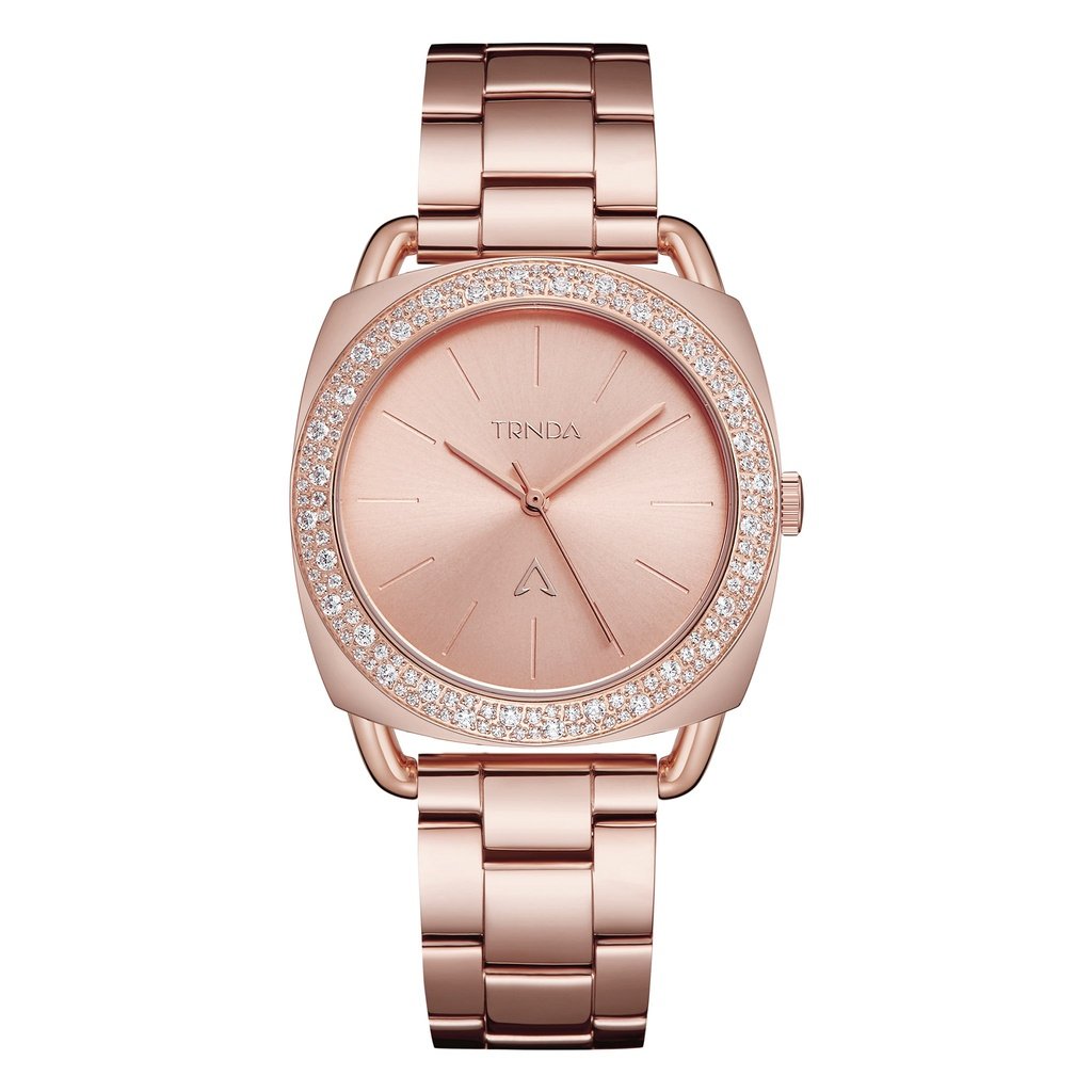 Trnda Women's Rose Gold Stainless Steel Watch, Round Dial | Trn-001