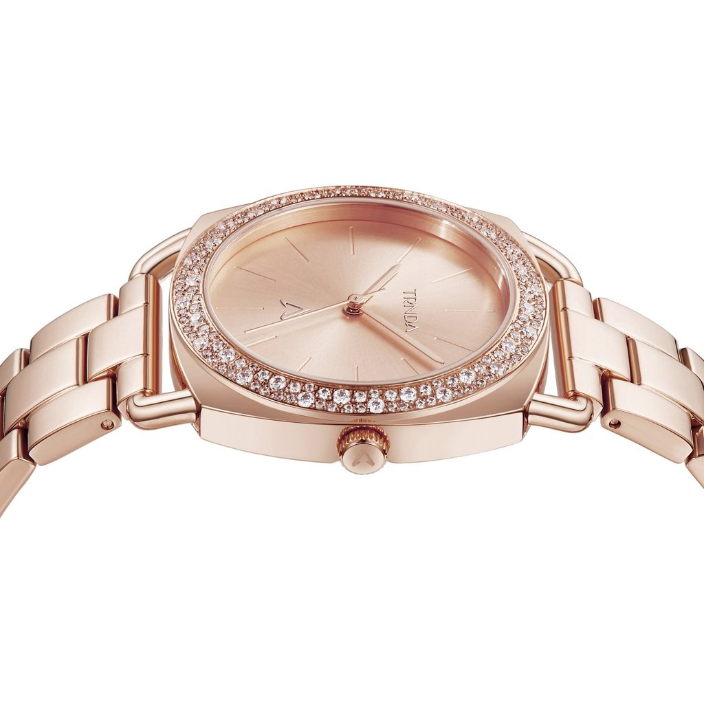 Trnda Women's Rose Gold Stainless Steel Watch, Round Dial | Trn-001