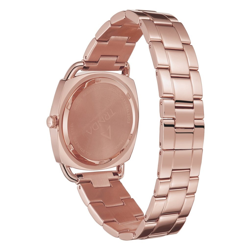 Trnda Women's Rose Gold Stainless Steel Watch, Round Dial | Trn-001