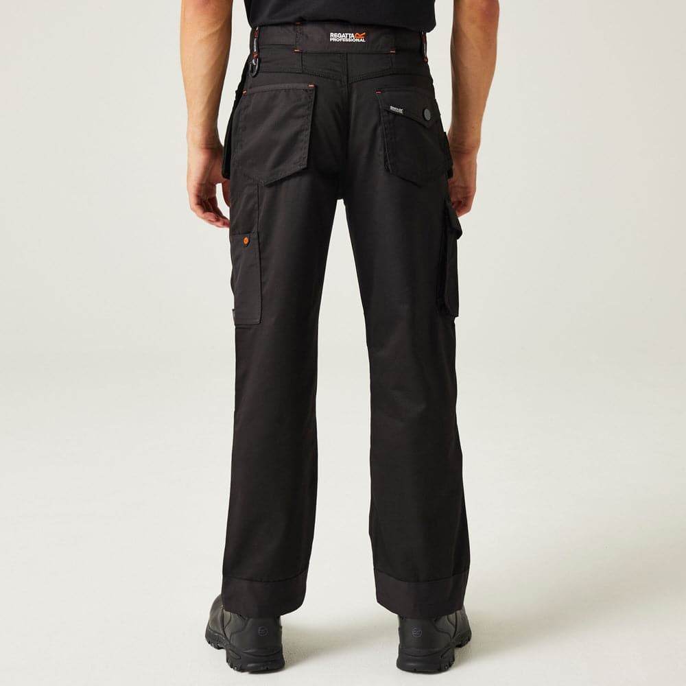 Regatta TRJ387 Incursion Holster Pocket Trousers Black 32" Waist / Long Leg