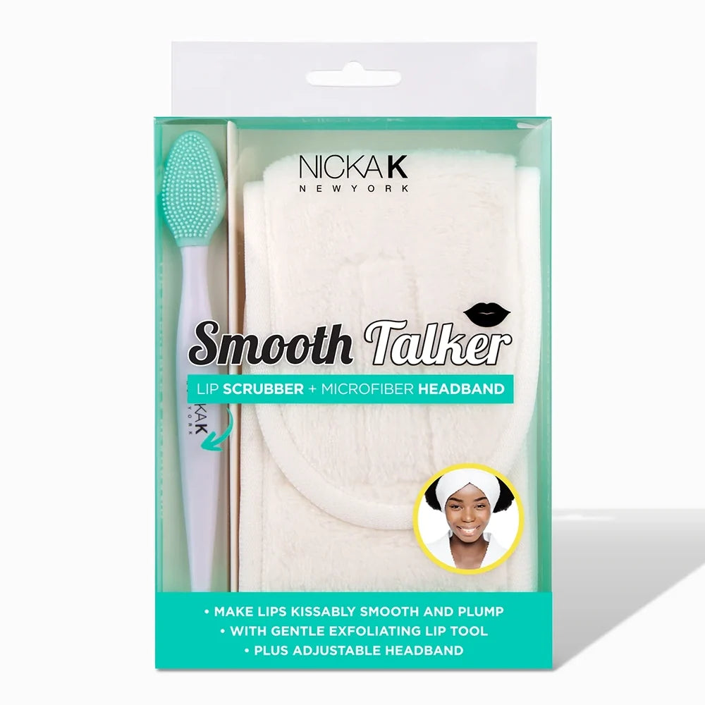 Nicka K New York Smooth Talker Lip Scrubber & Headband | Smooth Lips & Mess-Free Skincare for Flawless Beauty Routines