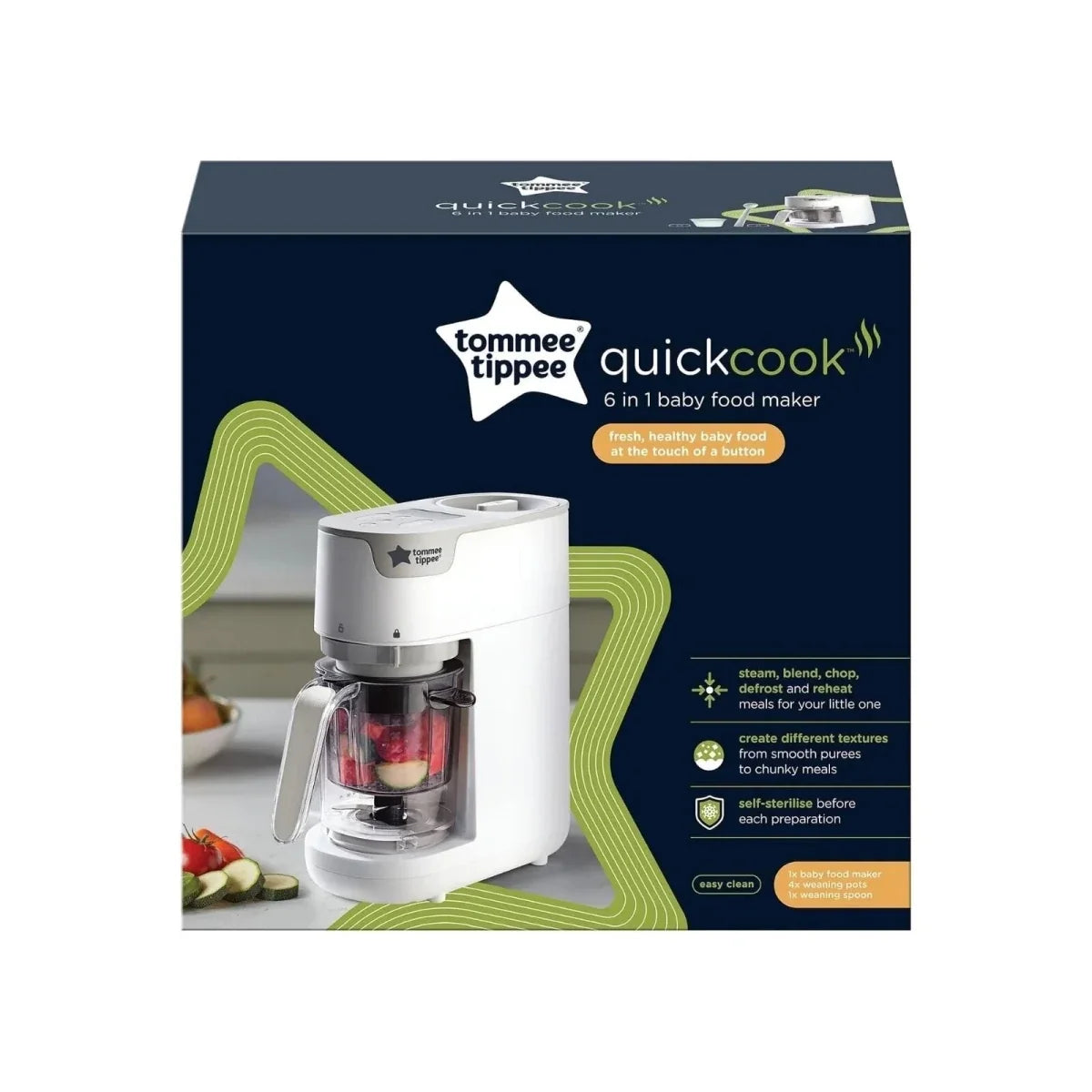 Tommee Tippee Quick-Cook 6-in-1 Baby Food Maker - White