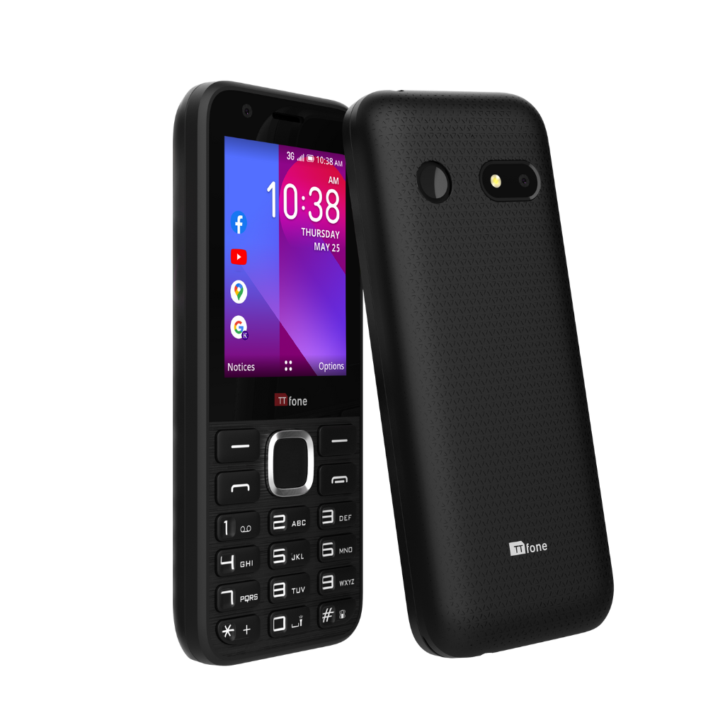 TTfone TT240 Simple Easy to use Mobile Phone with USB Cable and Vodafone Pay As You Go Sim Card