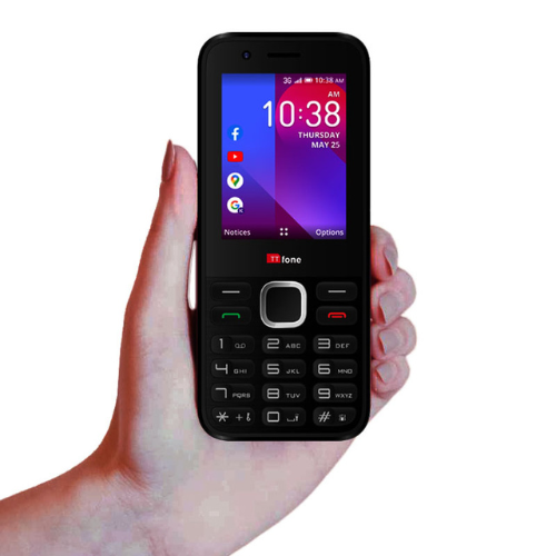 TTfone TT240 Simple Easy to use Mobile Phone with USB Cable and Vodafone Pay As You Go Sim Card
