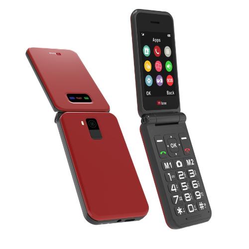 TTfone TT760 4G USB-C Mobile Phone for the Elderly, Simple and easy to use flip folding cell cheap and easy to use - Red with Dock Charger and EE Sim Card