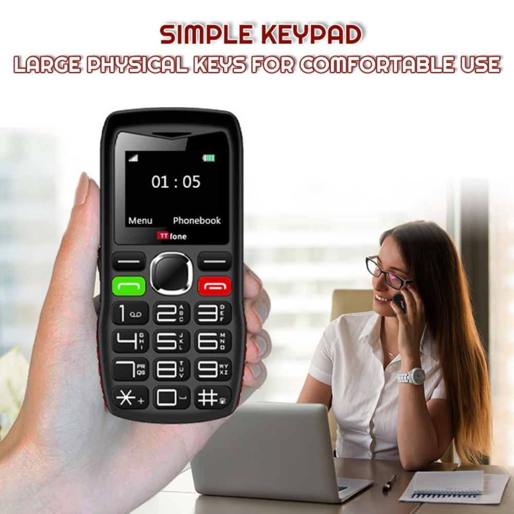 TTfone TT880 Easy-to-Use Mobile Phone for Seniors and Elderly - Large Button Phone with Emergency Assistance Button with Mains Charger