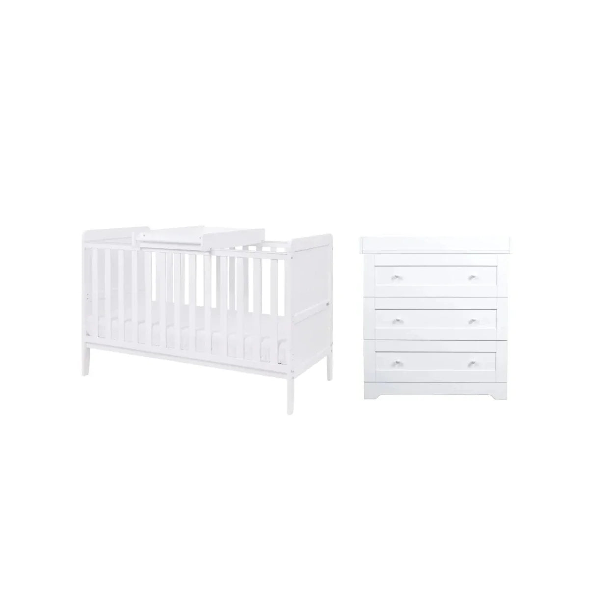 Tutti Bambini Rio 2 Piece Room Set with Deluxe Fibre Mattress - White