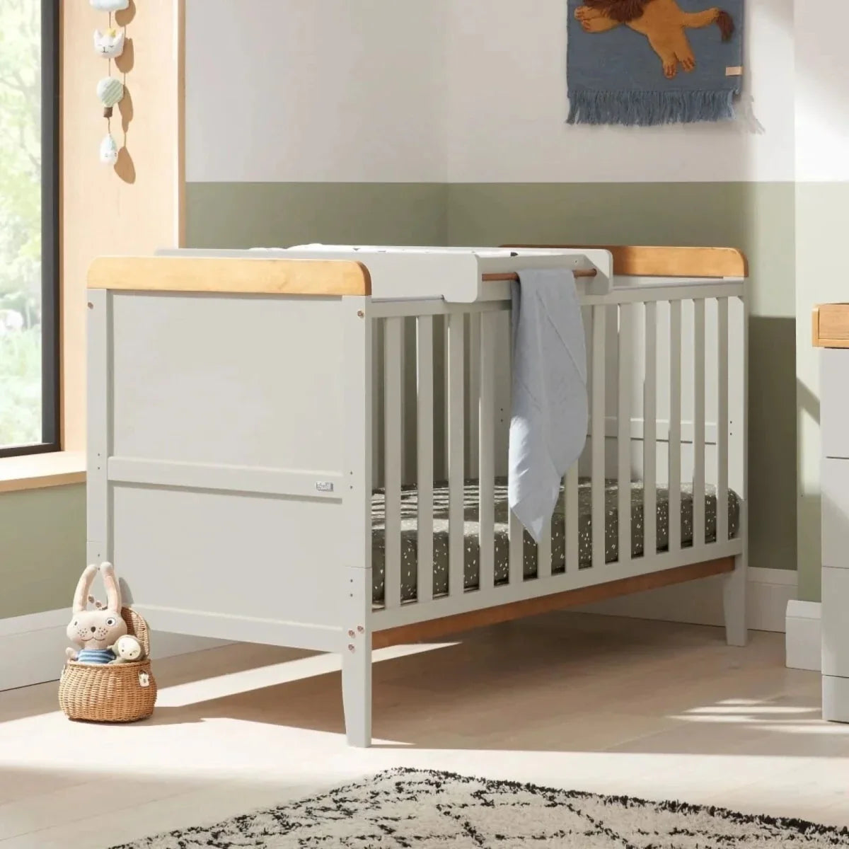 Tutti Bambini Rio 2 Piece Room Set with Pocket Sprung Mattress - Dove Grey/Honey Oak