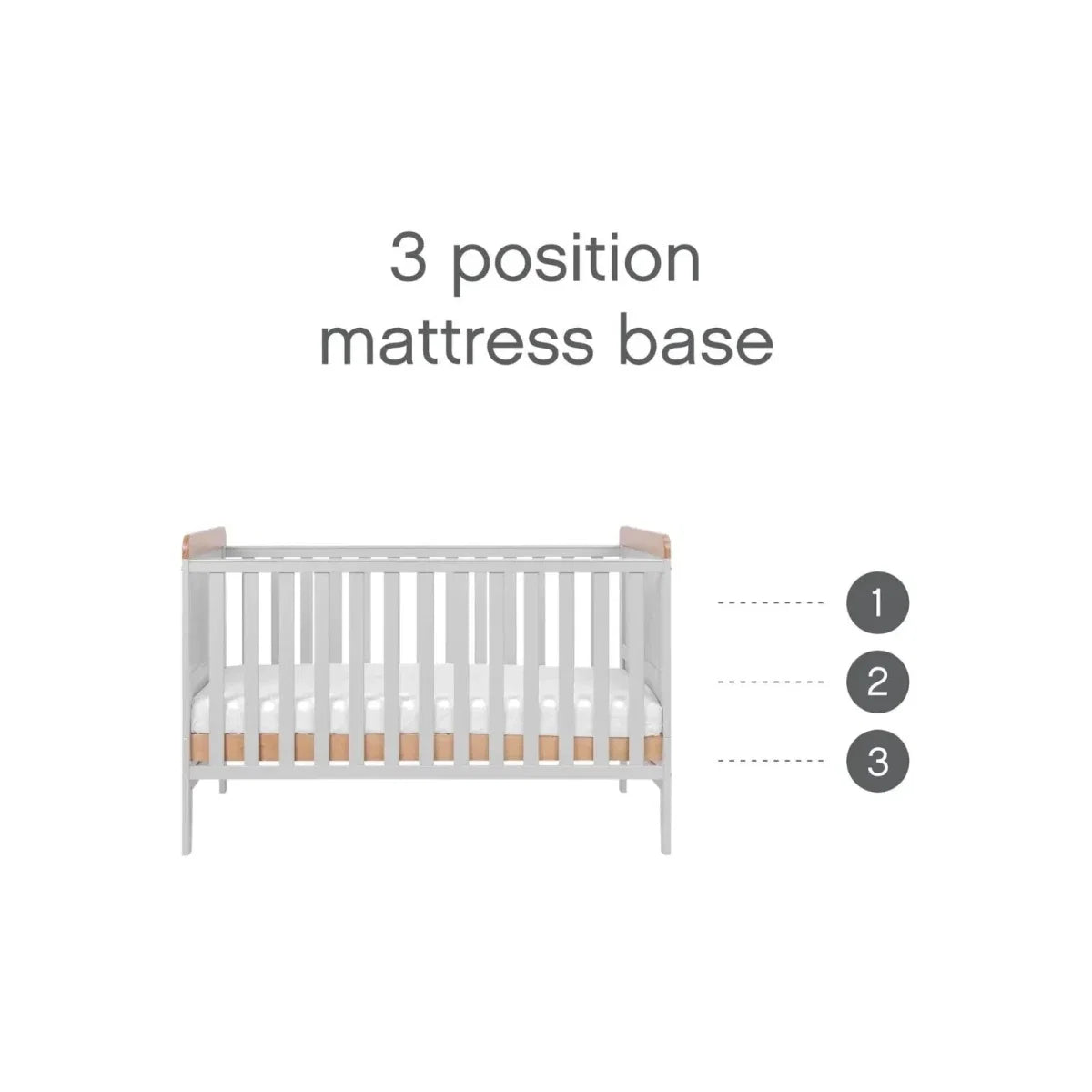 Tutti Bambini Rio 2 Piece Room Set with Pocket Sprung Mattress - Dove Grey/Honey Oak