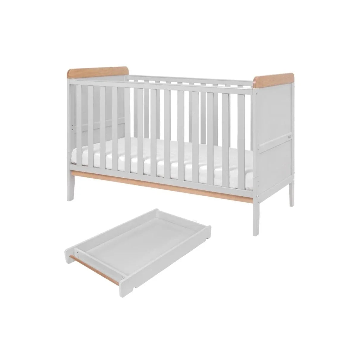 Tutti Bambini Rio 2 Piece Room Set with Pocket Sprung Mattress - Dove Grey/Honey Oak
