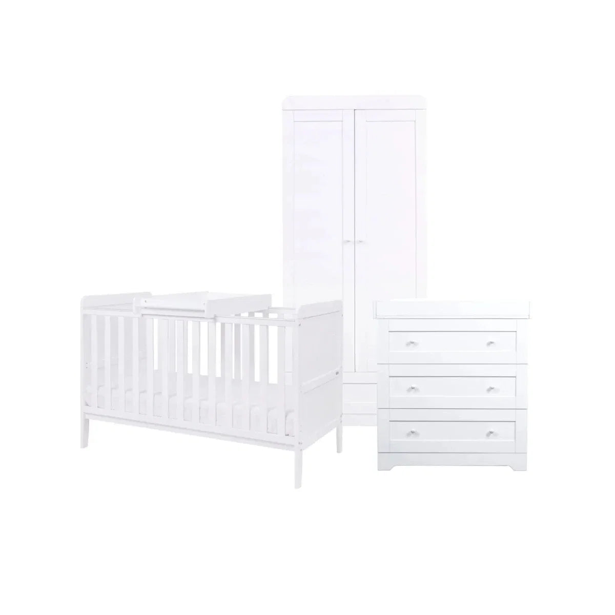 Tutti Bambini Rio 3 Piece Room Set with Sprung Mattress - White