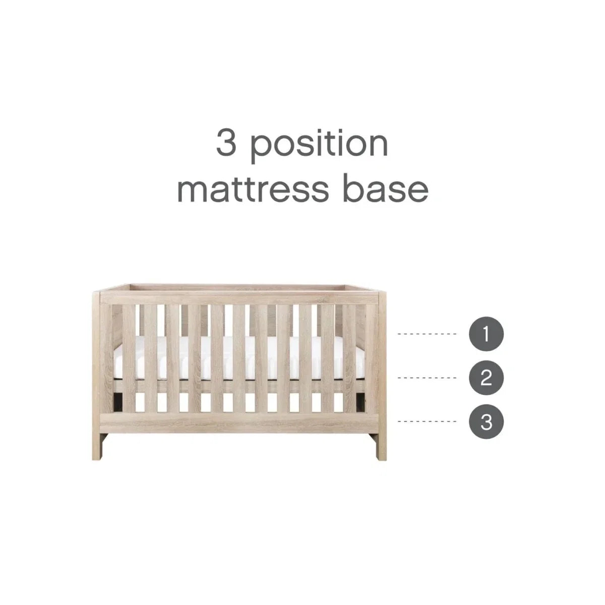 Tutti Bambini Modena 2 Piece Room Set with Sprung Fibre Mattress - Oak