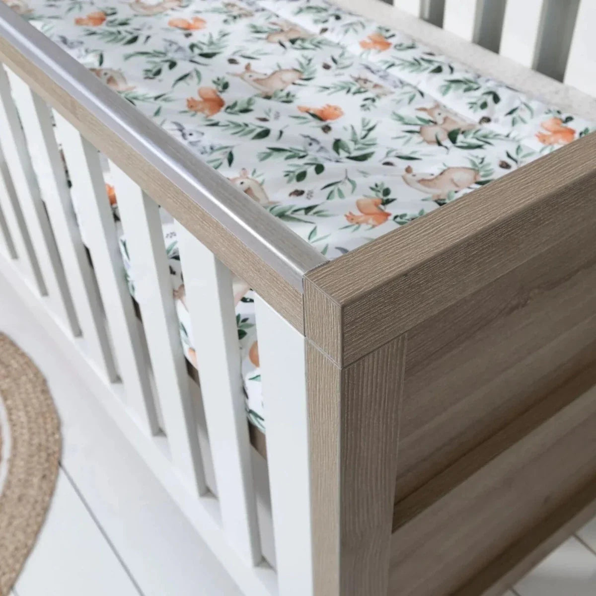 Tutti Bambini Modena 2 Piece Room Set with Sprung Fibre Mattress - White/Oak