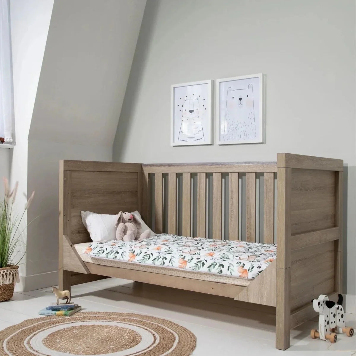 Tutti Bambini Modena 3 Piece Room Set with Deluxe Fibre Mattress - Oak