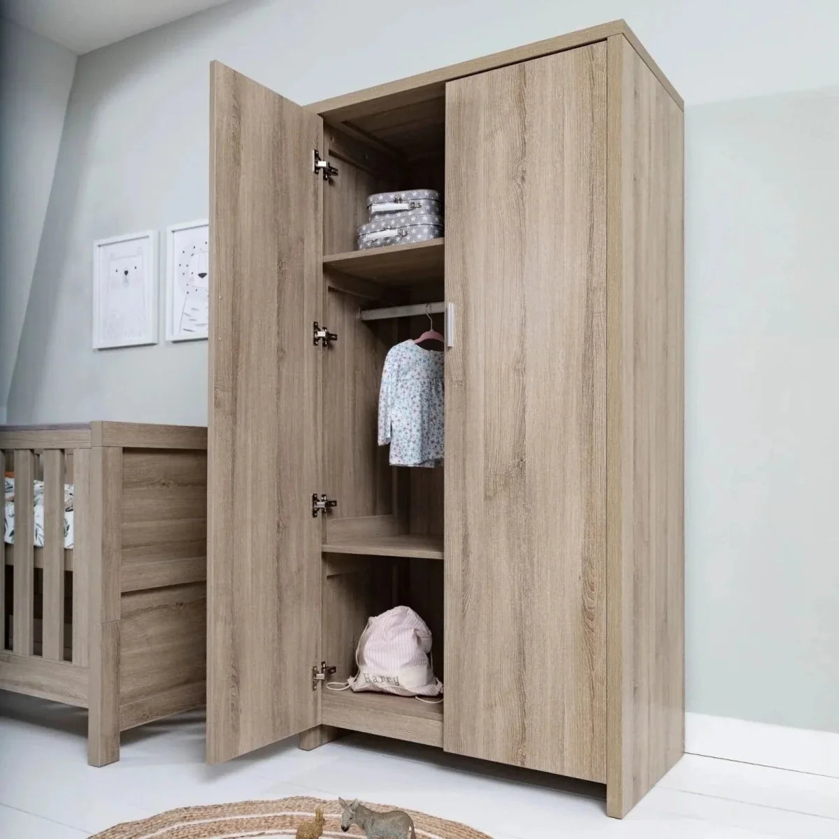 Tutti Bambini Modena 3 Piece Room Set with Deluxe Fibre Mattress - Oak
