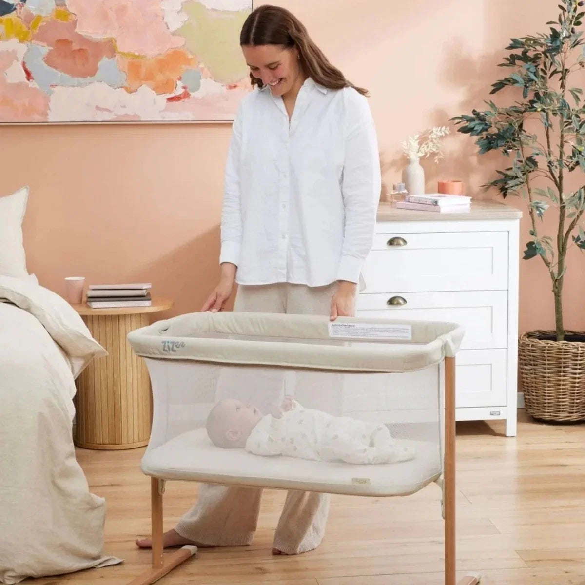 Tutti Bambini ZiZee Essential Crib - Scandinavian Walnut/Ecru