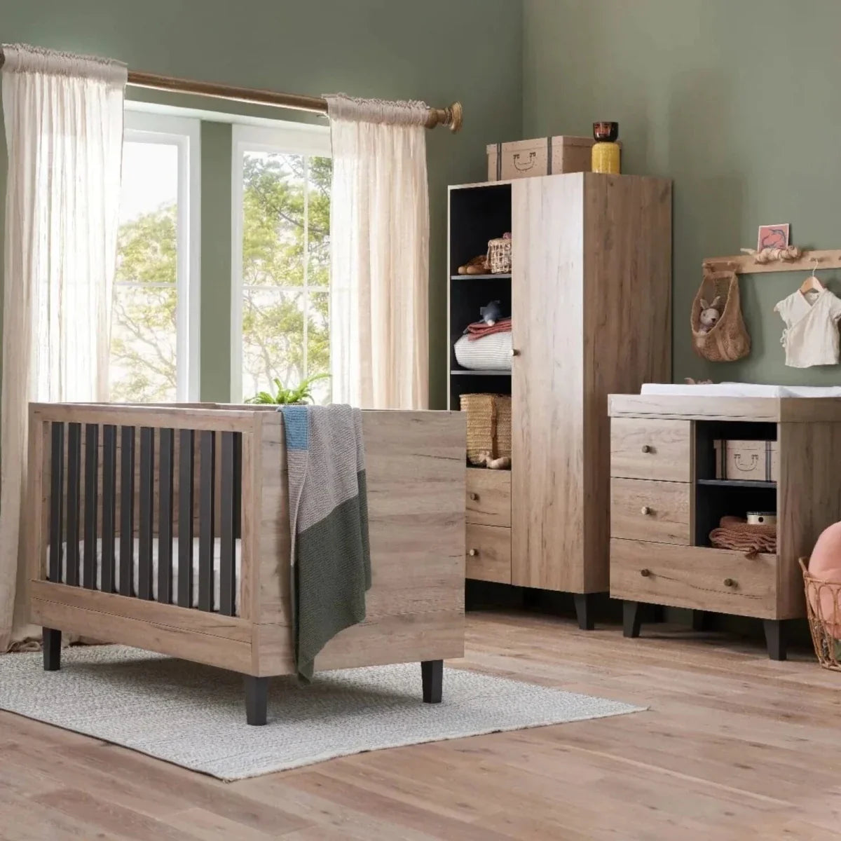 Tutti Bambini Como Chest Changer - Distressed Oak/Slate Grey