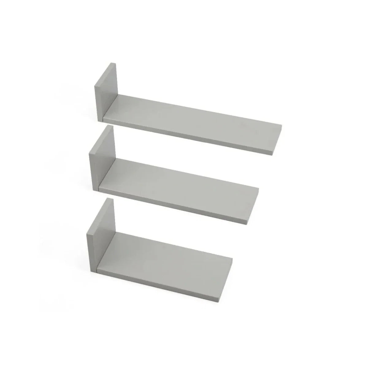 Tutti Bambini Rio Set of Three L-Shaped Wall Shelves - Dove Grey