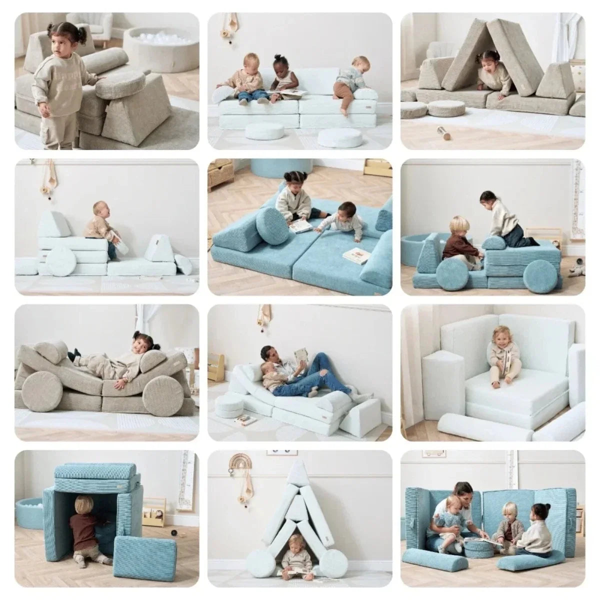 Tutti Bambini Playrama Montessori Kids Play  Sofa - Ocean Stone