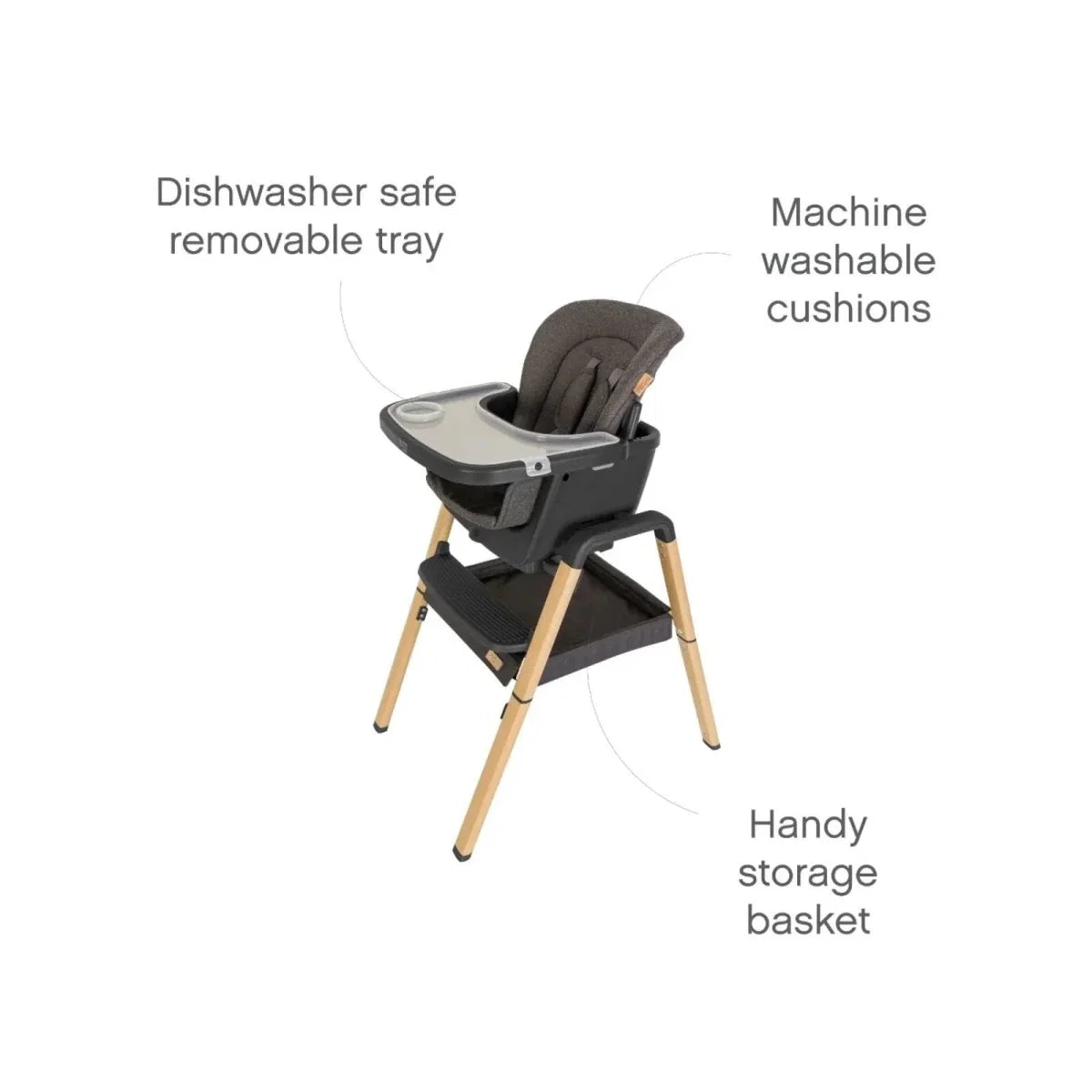 Tutti Bambini Nova Evolutionary Highchair - Grey/Oak