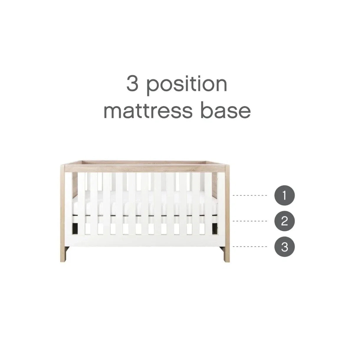Tutti Bambini Modena 2 Piece Room Set with Deluxe Fibre Mattress - White/Oak