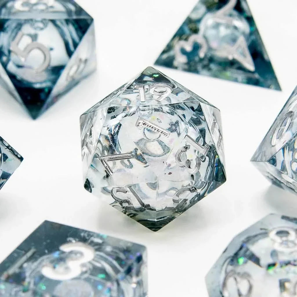 Shadowsinger | Liquid Core Dice | Resin | 7 Piece Set