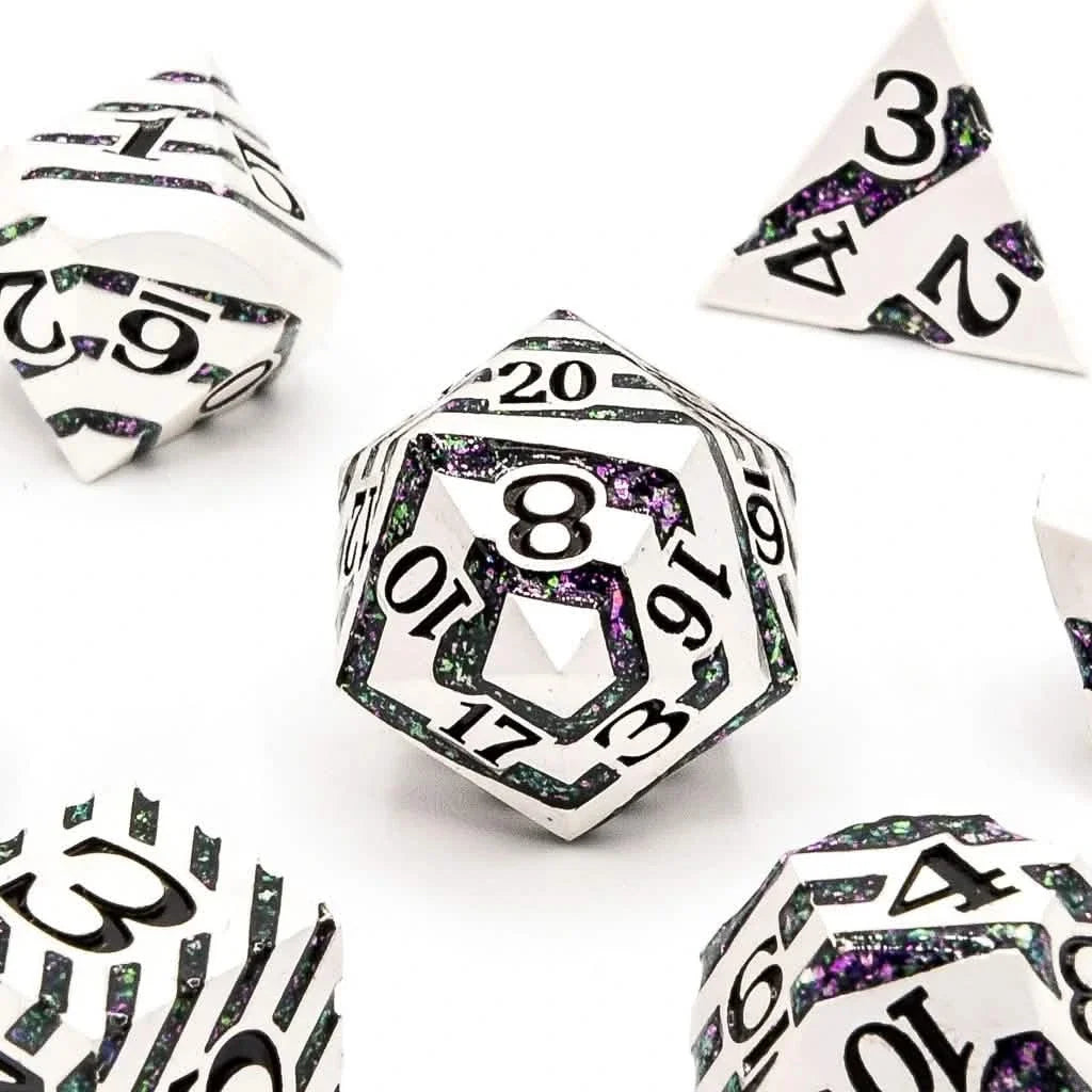 Sorcerer's Vein | Solid Metal Dice | 7 Piece Set