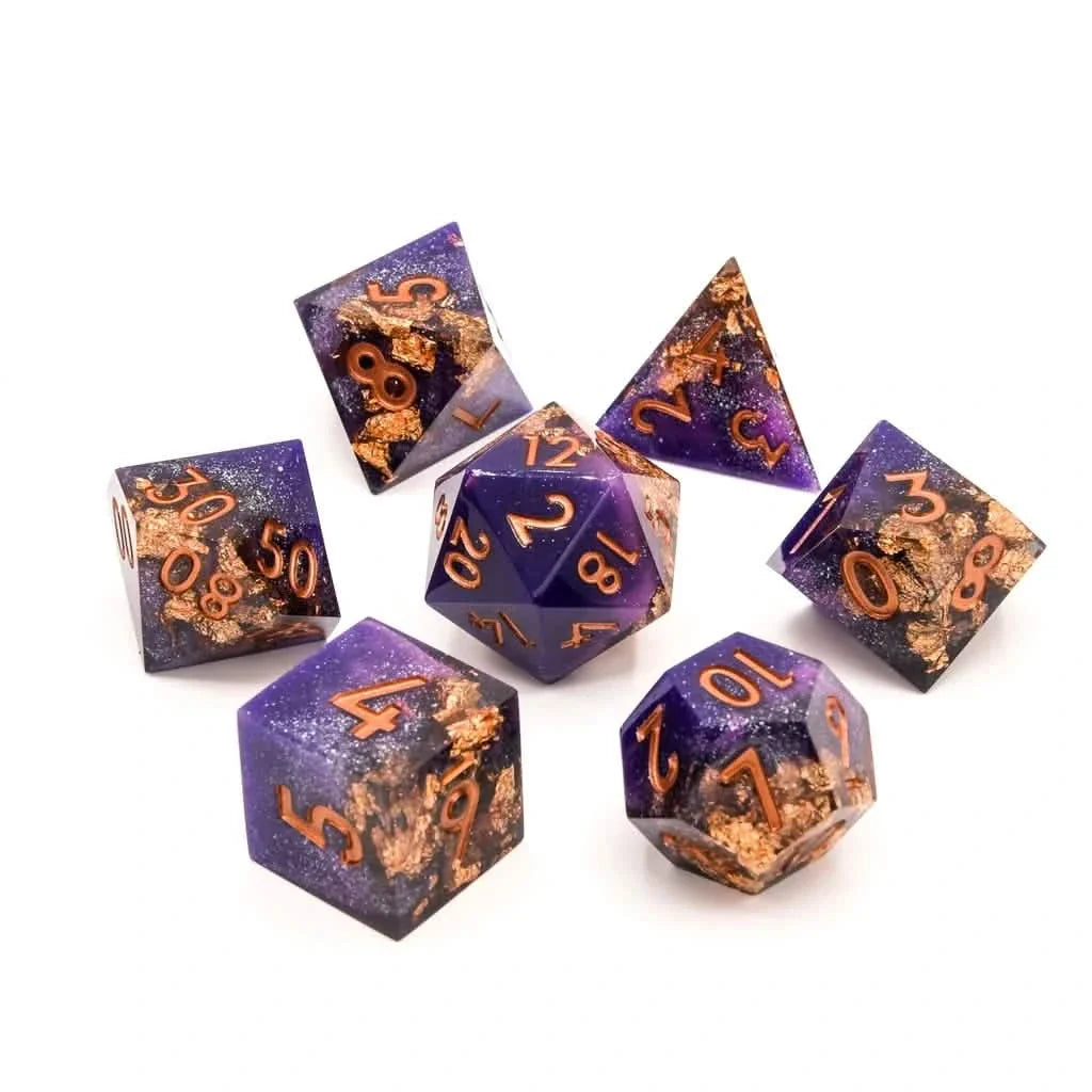 Royal Masquerade | Sharp Edge Dice | Resin | 7 Piece Set