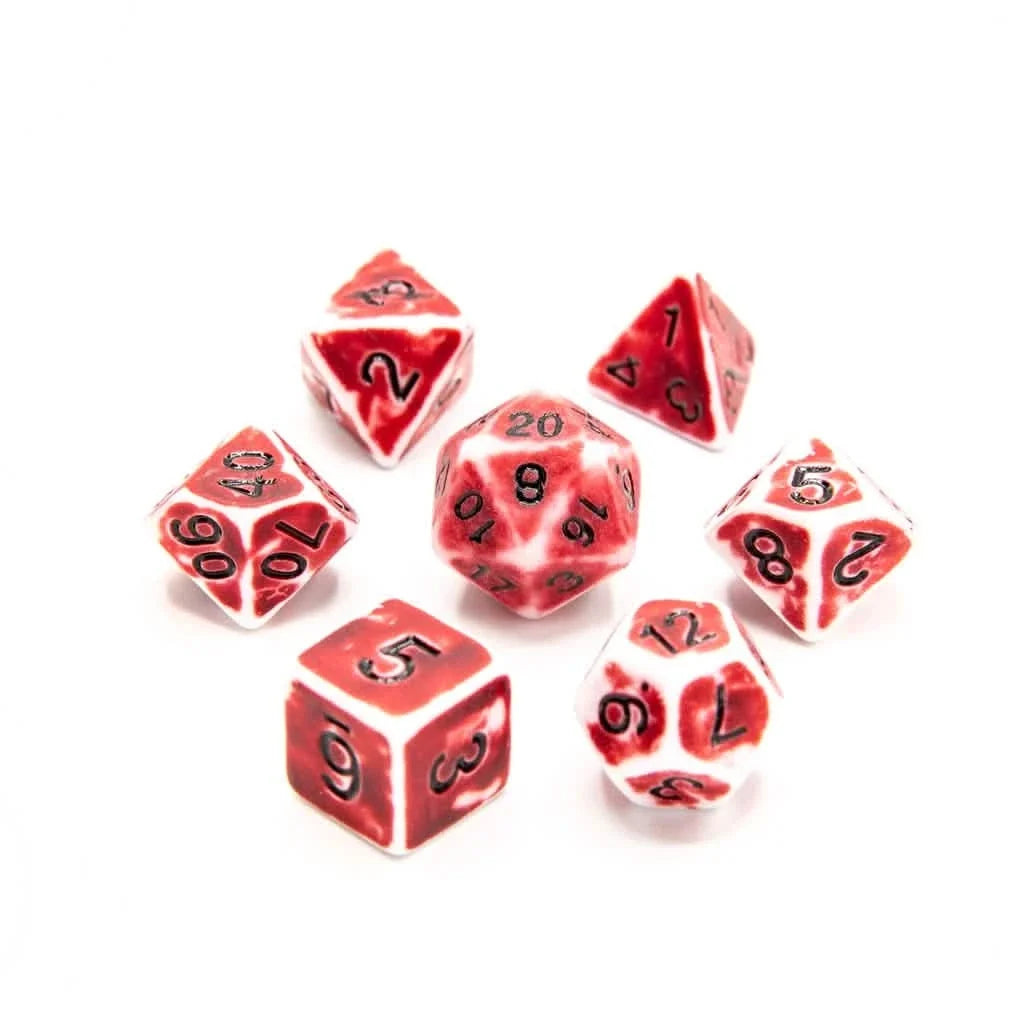 Crimson Relic | Soft Edge Dice | Acrylic | 7 Piece Set