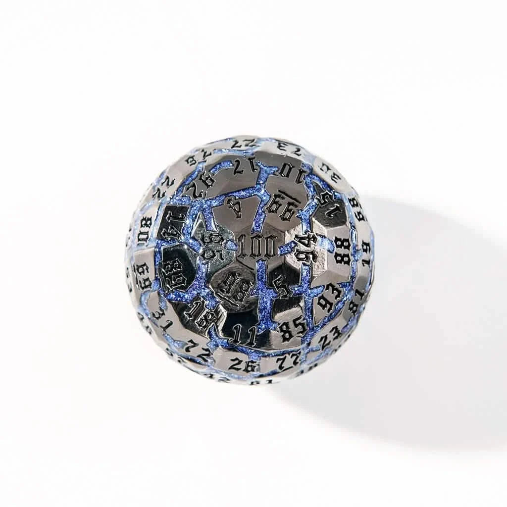 Frostmourne Steel | Solid Metal Dice | 50MM D100