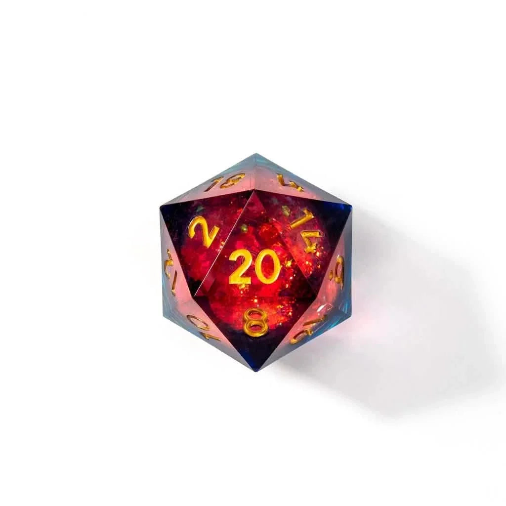 Dawnfire Spark | 33mm D20 | Oversized Liquid Core Dice | Single Dice