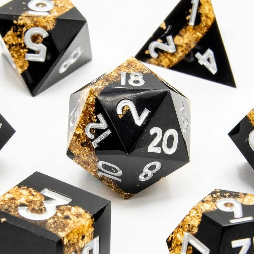 Twilight Vein | Sharp Edge Dice | Resin | 7 Piece Set
