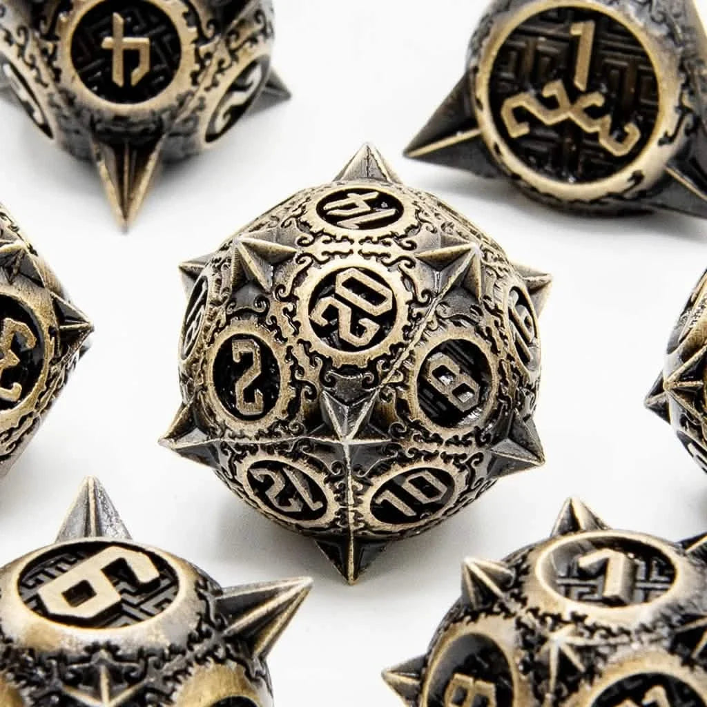 Ancient Mace | Solid Metal Dice | 7 Piece Set
