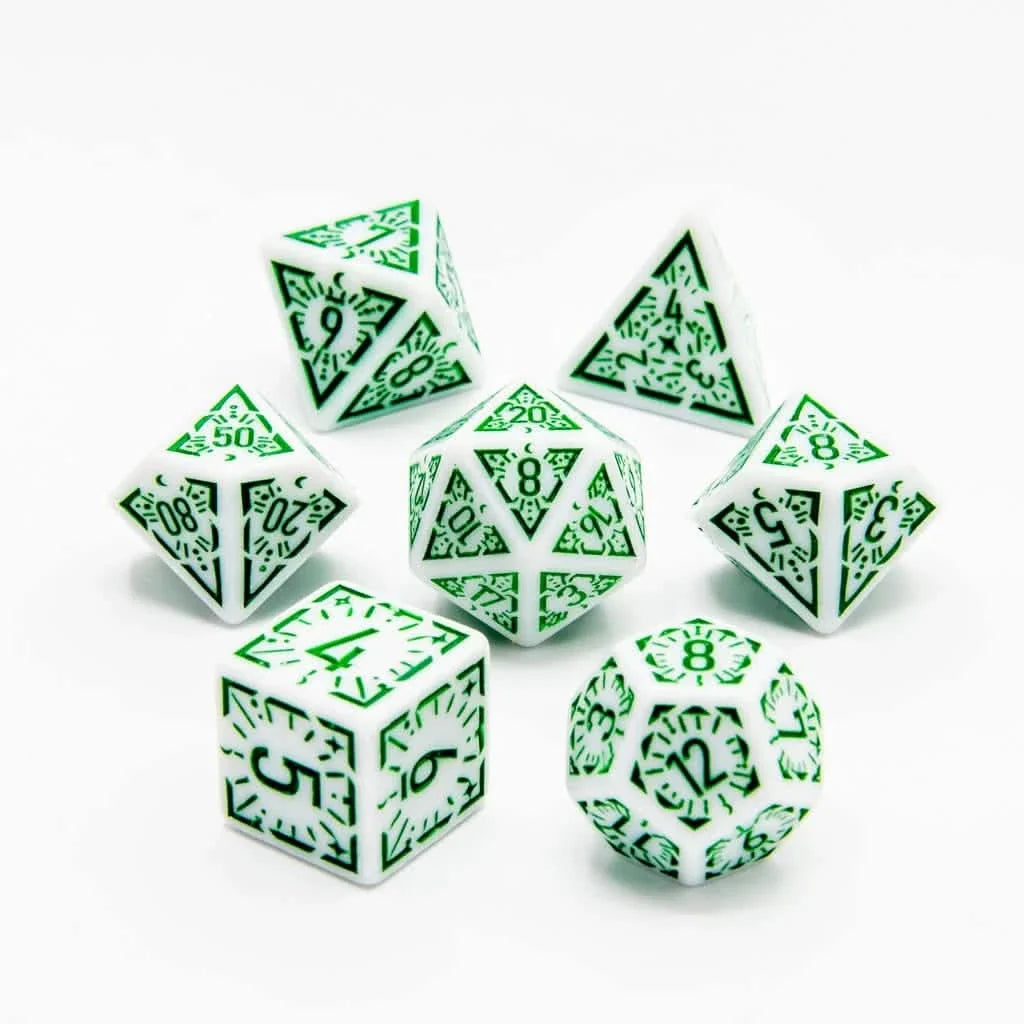 Arcane Burst | Soft Edge Dice | Acrylic | 7 Piece Set