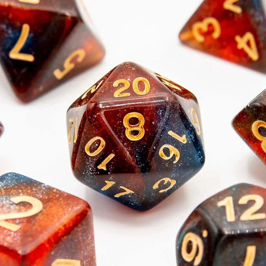 Berry Blaze | Soft Edge Dice | Acrylic | 7 Piece Set