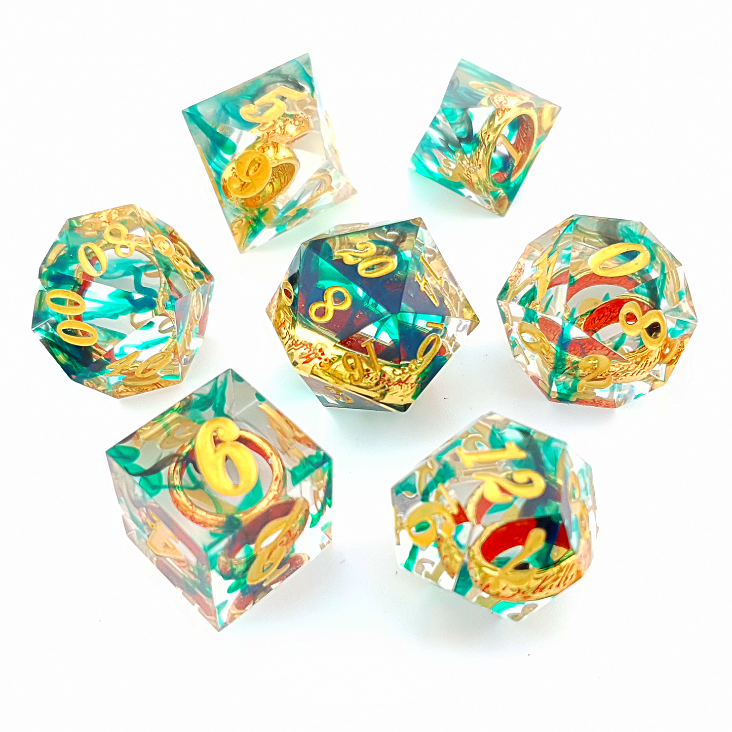 Ring of Envy | Sharp Edge Dice | 7 Piece Set