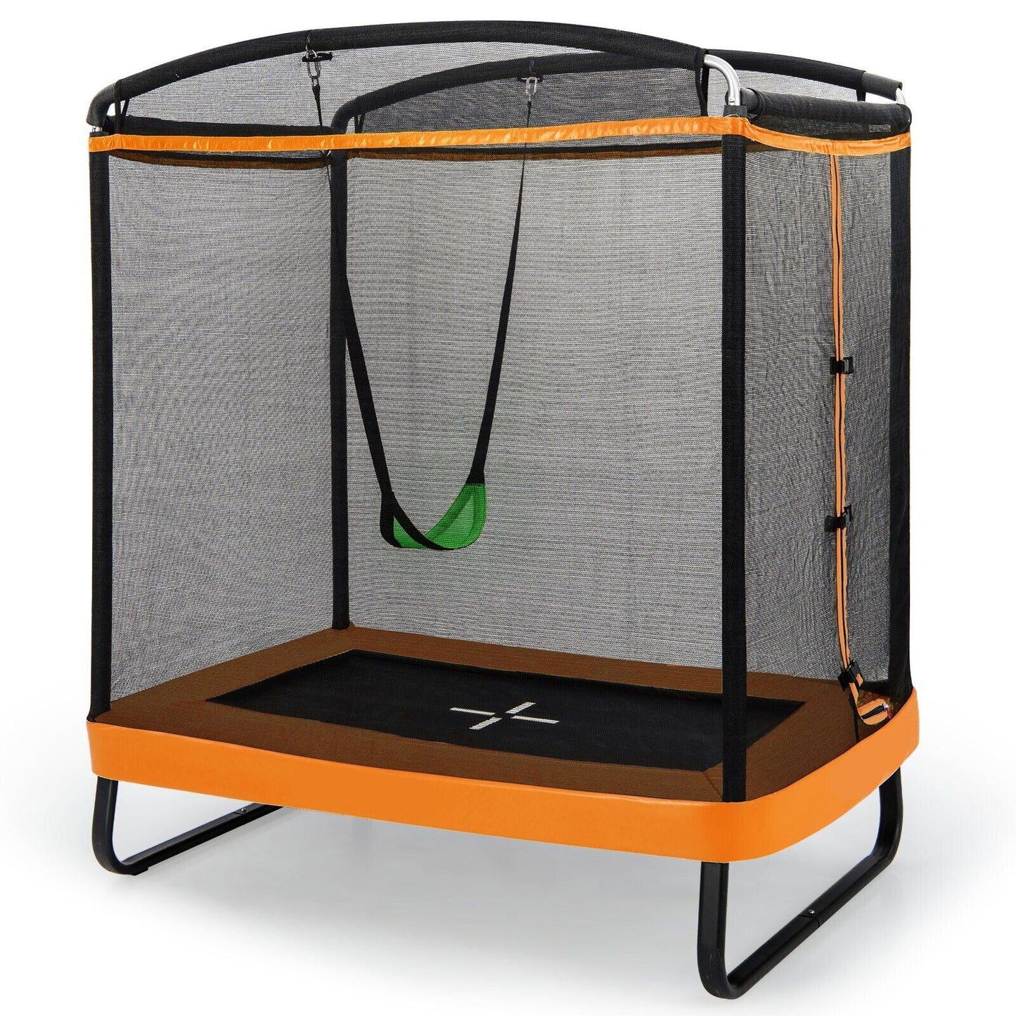 6 Feet Kids Trampoline with Swing and Enclosure Safety Net-Blue