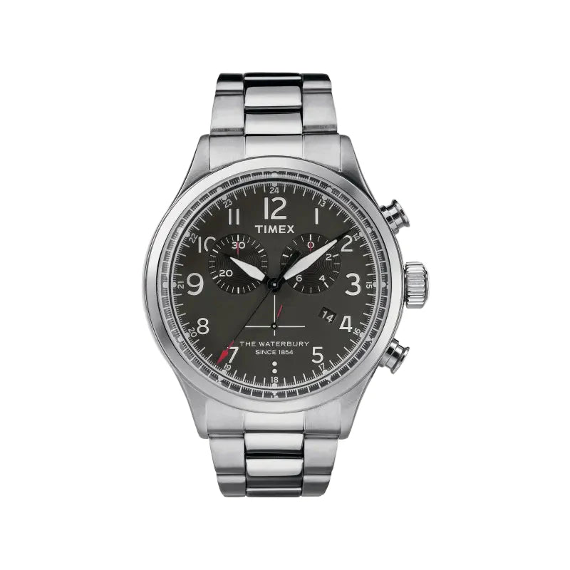 Timex Men's Silver Stainless Steel Watch, Black Dial | Tw2r38400