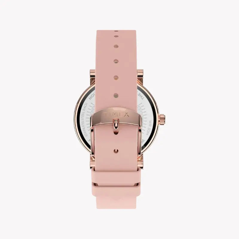 Timex Women's Pink Leather Watch, Pink Dial Tw2u19300