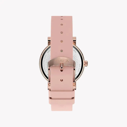 Timex Women's Pink Leather Watch, Pink Dial Tw2u19300