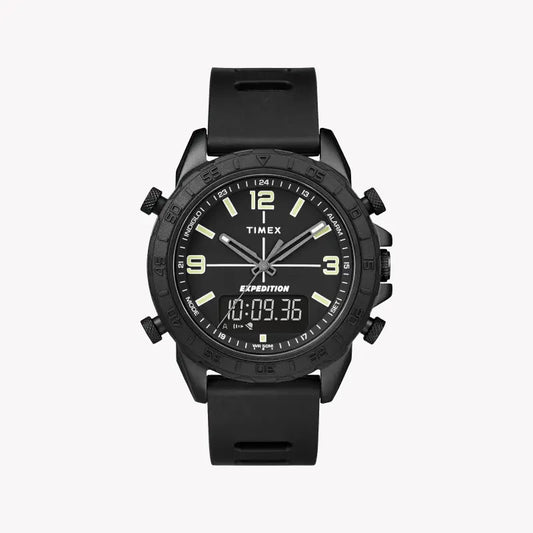 Timex Men's Black Silicone Watch, Brass Case | Tw4b17000