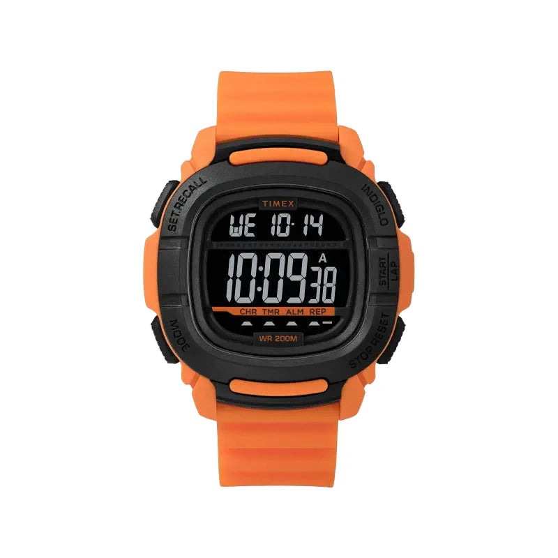 Timex Men's Orange Silicone Watch, Digital Dial | Tw5m26500