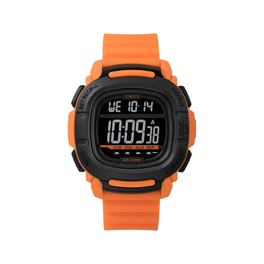 Timex Men's Orange Silicone Watch, Digital Dial | Tw5m26500